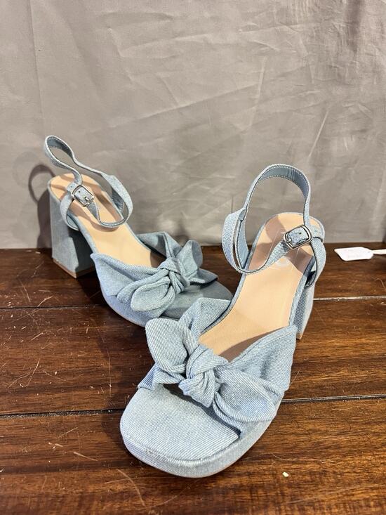 pop Shoes - Pop Women's Giving Heeled Sandals in chambray blue Size 8 TG2021